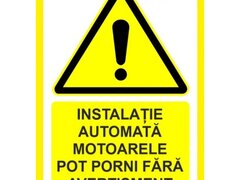 Placuta pentru instalatie automata motoarele pot porni fara avertisment